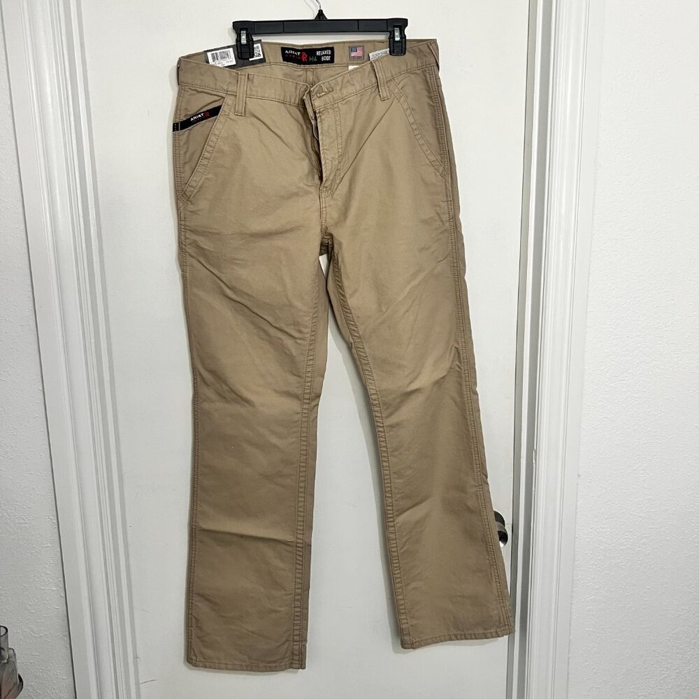 Ariat Men’s M4 Fire Retardant Work Pants Jeans Khaki 33 x 34 Relaxed Boot Cut